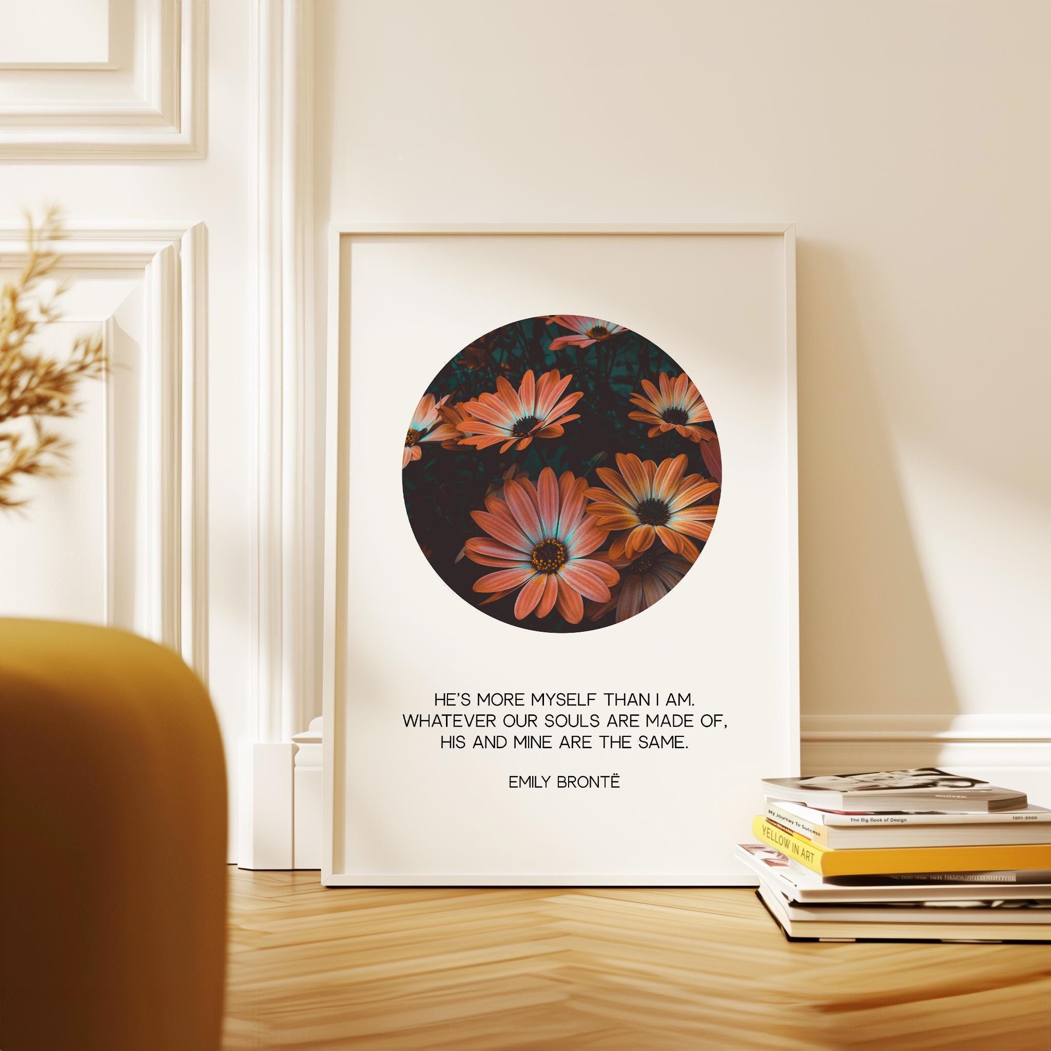 Emily Bronte Quote, Romantic Typography Wall Art Print, Wuthering Heights, Love Decor
