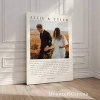 Personalized Wedding Anniversary Prayer with Photo and Names, Art Print