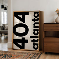 404 Atlanta Print, Area Code Wall Art, Minimalist Typography, Home Decor