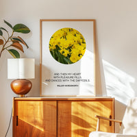 And Then My Heart With Pleasure Fills, William Wordsworth Quote, Daffodils Typography Art Print