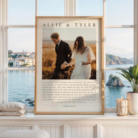 Personalized Wedding Anniversary Prayer with Photo and Names - Art Print
