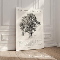 Blessed Is the Man Art Print, Inspirational Jeremiah 17:7–8 Verse with Tree Illustration