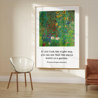 If you look the right way, you can see that the whole world is a garden., Frances Hodgson Burnett Quote Typography Art Print