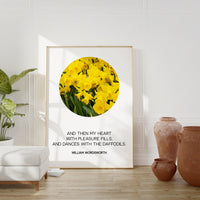 William Wordsworth Daffodils Poem - I Wandered Lonely as a Cloud Art Print - Daffodils Photo - Inspirational Poem - Poetry Wall Art Print