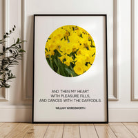 And Then My Heart With Pleasure Fills, William Wordsworth Quote, Daffodils Typography Art Print