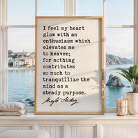I Feel My Heart Glow Art Print, Mary Shelley Frankenstein Quote, Inspirational