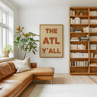 The ATL Y'all Minimalist Typography Art Print, Atlanta, Georgia, ATL, History, Culture, Mid•Century