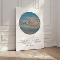 Emily Dickinson Quote Print “Hope Is the Thing with Feathers” Bird Wall Art Inspirational Decor