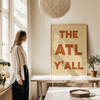 The ATL Y'all Minimalist Typography Art Print, Atlanta, Georgia, ATL, History, Culture, Mid•Century