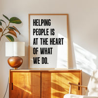 Motivational Office Wall Art, Helping People Quote Print, Minimalist Typography, Business Decor