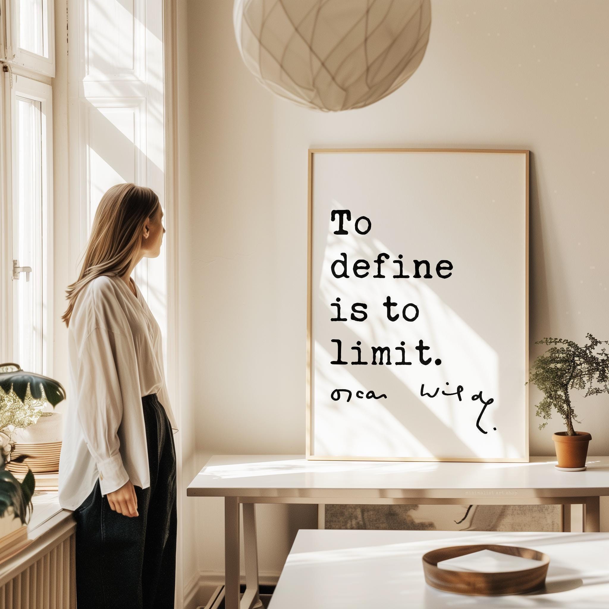 To Define Is To Limit., Oscar Wilde Quote, The Picture of Dorian Gray, Typography Art Print (1891)