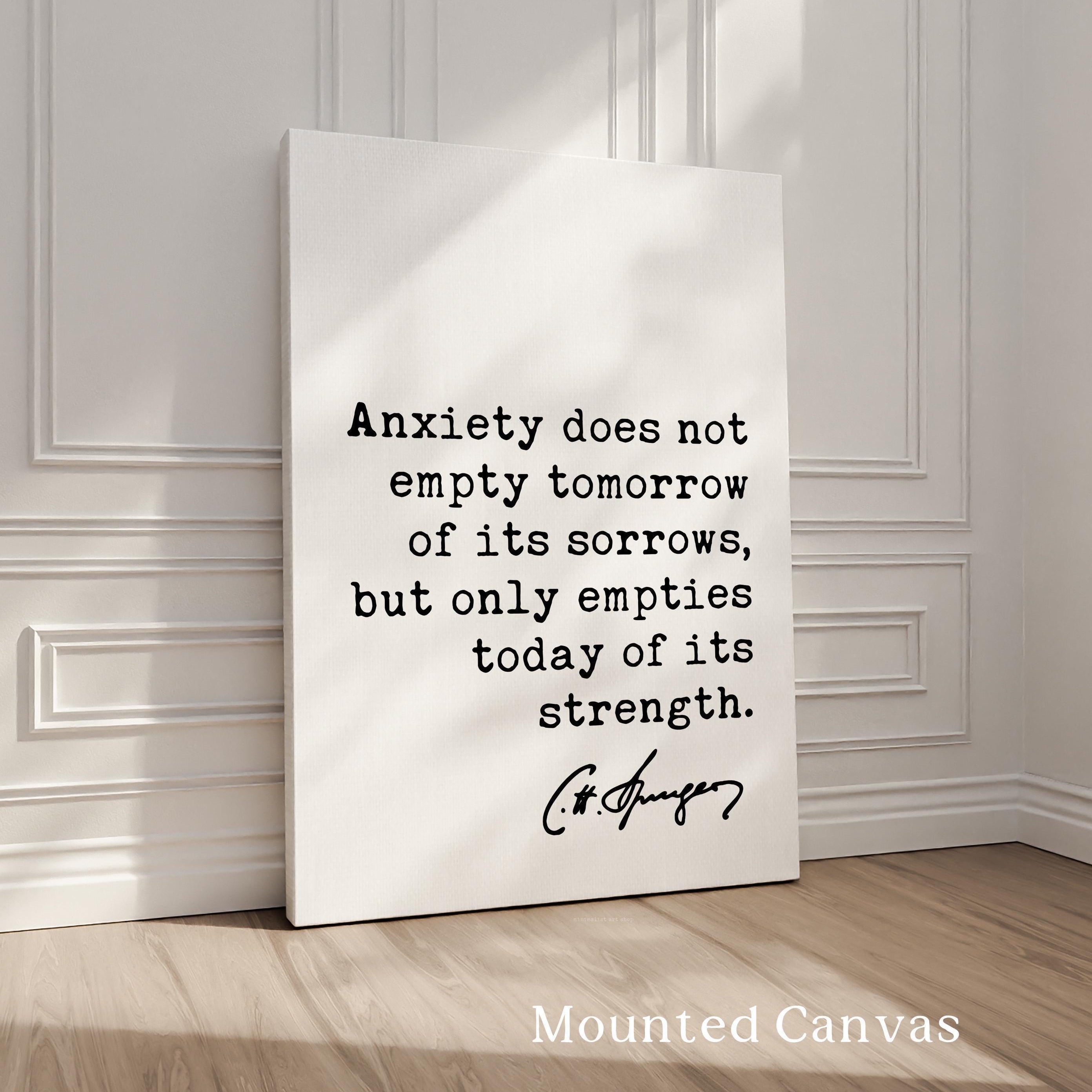 Anxiety Quote Print, Charles Spurgeon Quote, Inspirational Wall Art, Mental Wellness Decor, Encouragement Gift