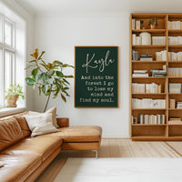 And Into The Forest I Go, John Muir Quote, Personalized Typography Art Print