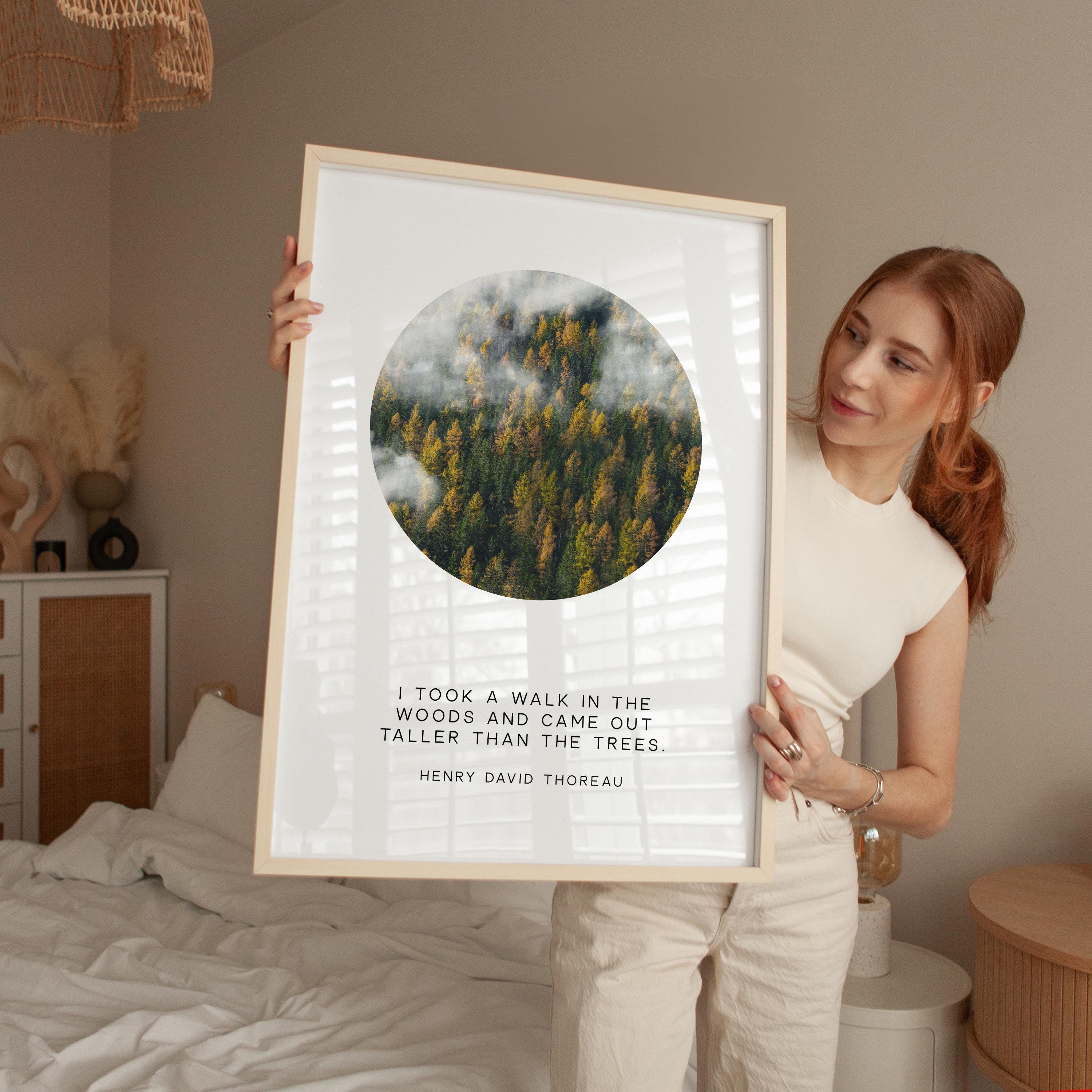 Henry David Thoreau Quote Print: "I Took a Walk in the Woods" Nature Wall Art
