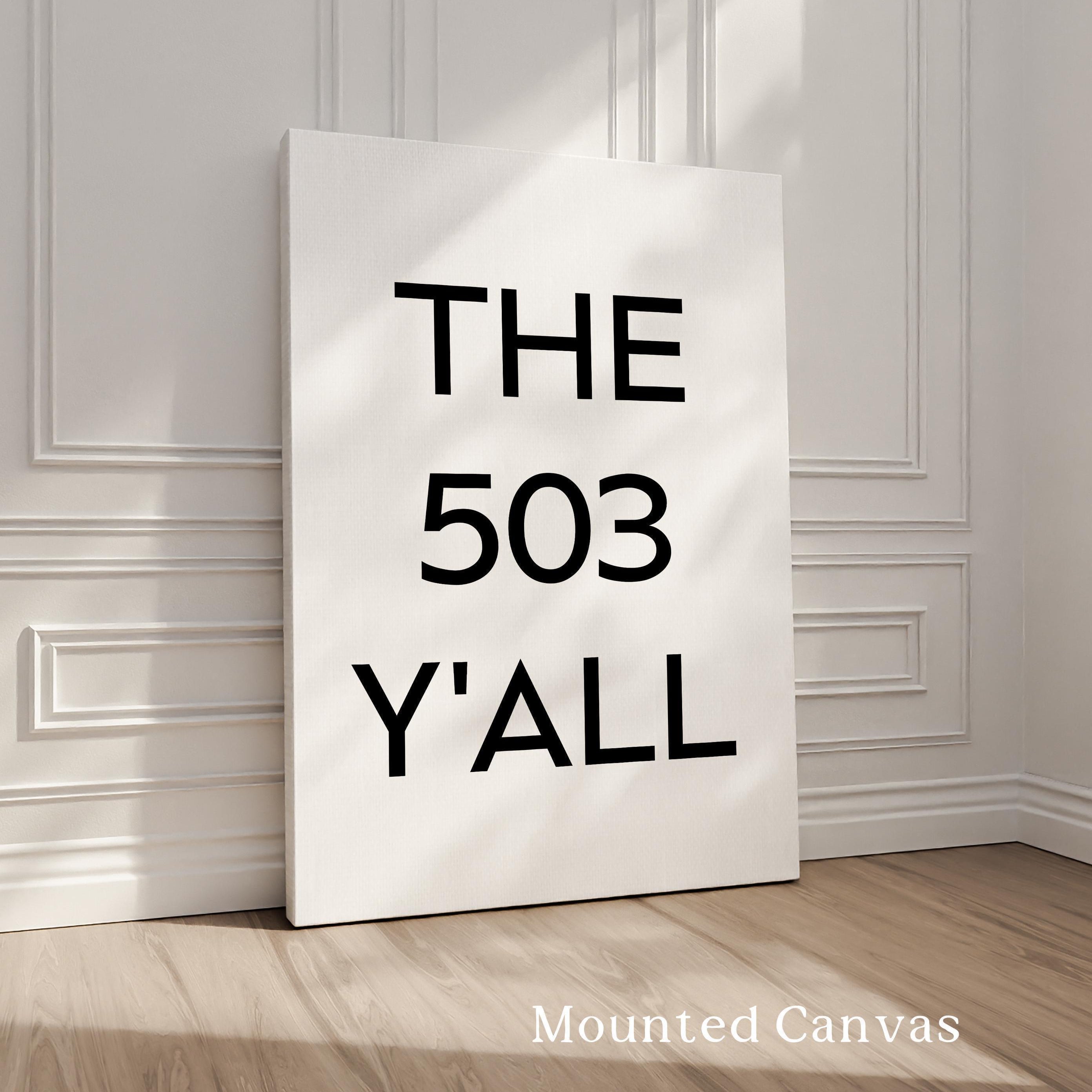 The 503 Y'all Minimalist Art Print, Portland, Oregon, Original Area Code, OR, History, Culture • Nostalgia