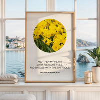 And Then My Heart With Pleasure Fills, William Wordsworth Quote, Daffodils Typography Art Print