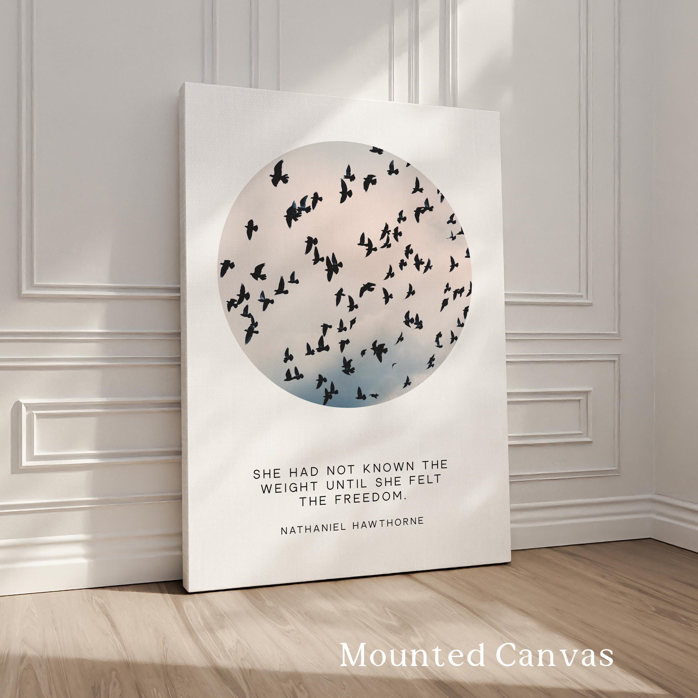 She had not known the weight until she felt the freedom. Nathaniel Hawthorne Quote, The Scarlet Letter, Typography Art Print (1850)
