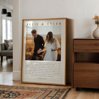 Personalized Wedding Anniversary Prayer with Photo and Names, Art Print