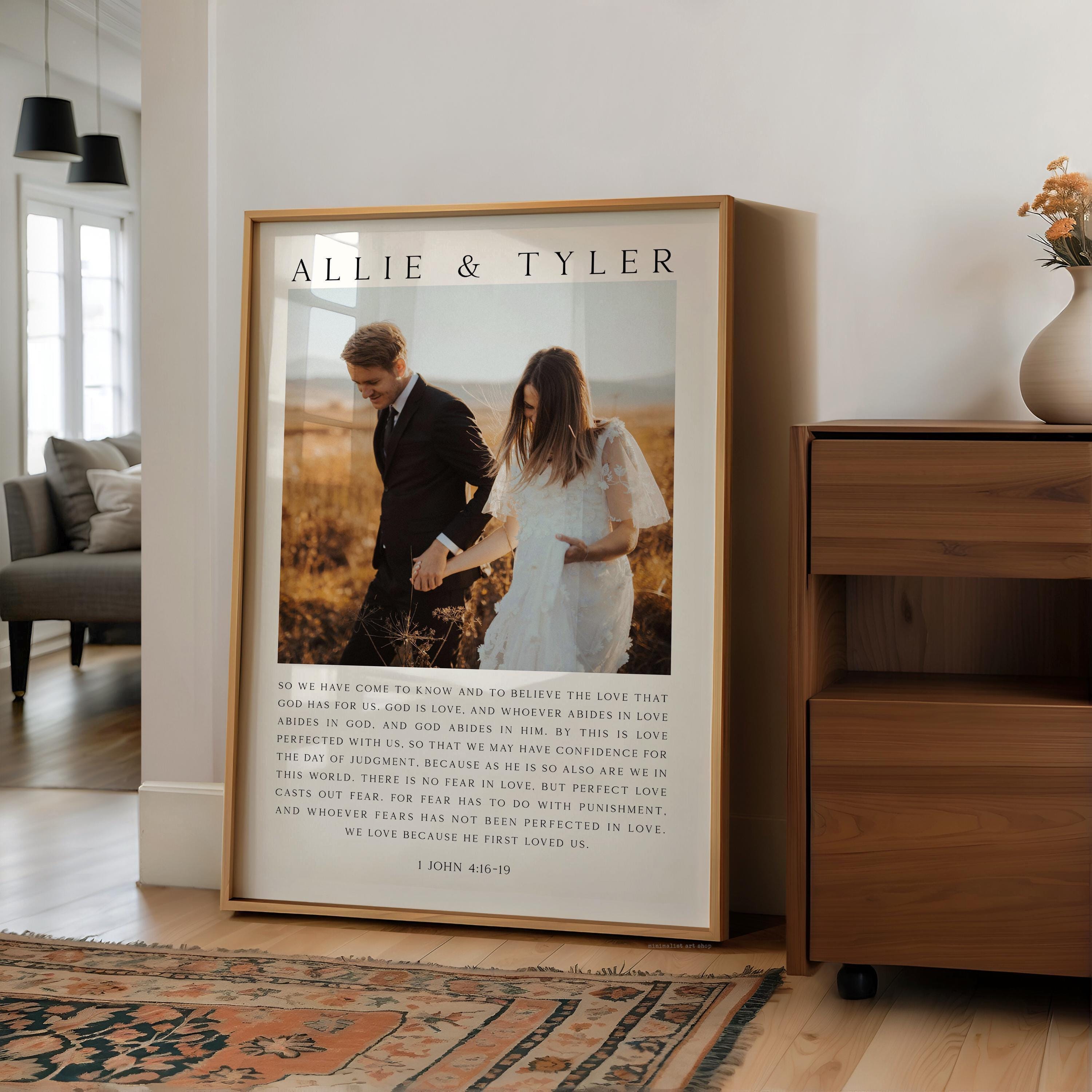 Personalized Wedding Anniversary Prayer with Photo and Names, Art Print