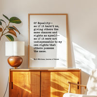 Walt Whitman Equality Quote, Leaves of Grass, Typography Wall Art