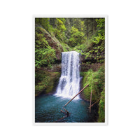 Lower South Falls at Silver Falls State Park, Oregon, Framed Canvas Art Print