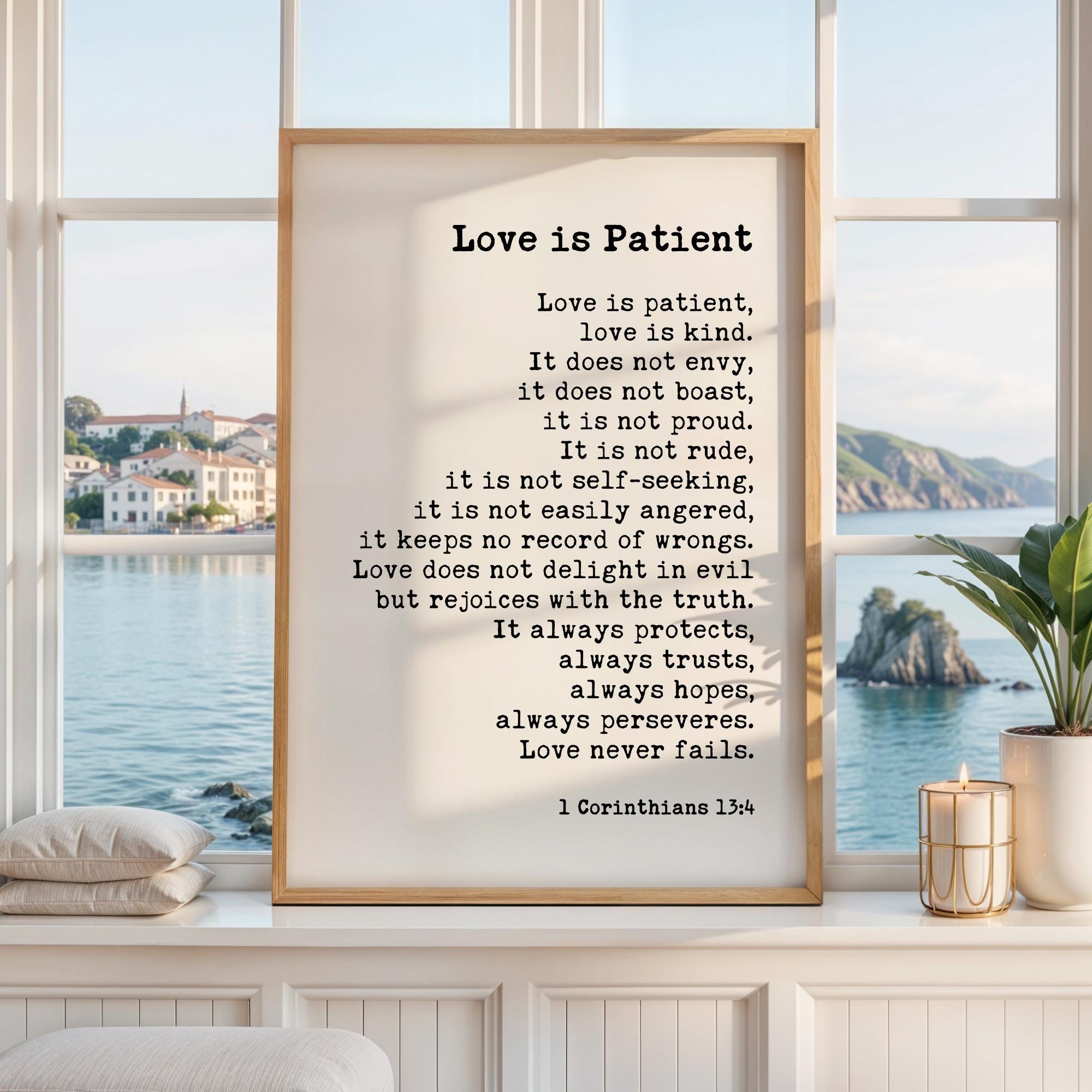 Love is Patient, is Kind. • 1 Corinthians 13:4-8 Art Print • Wedding Gift