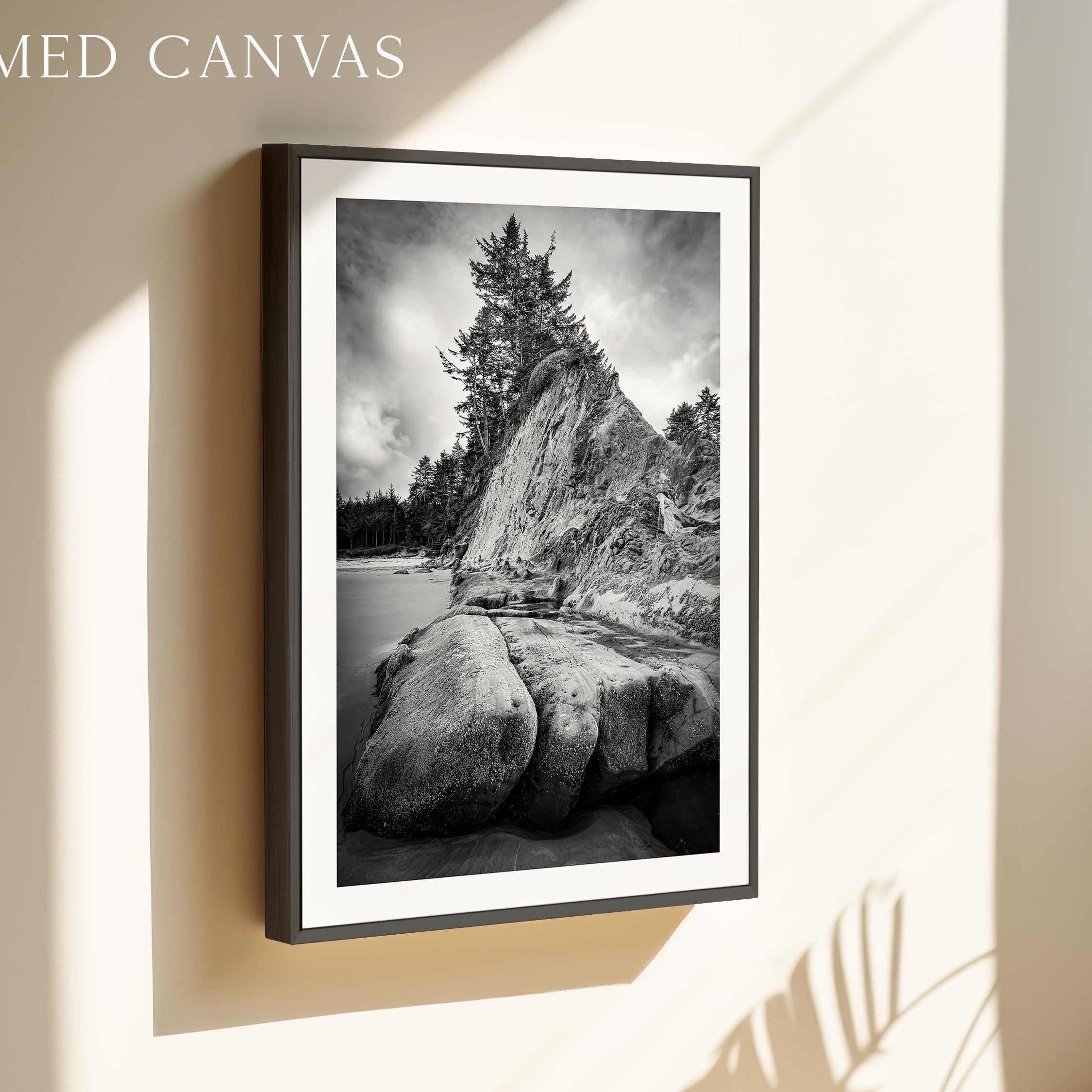 Bastendorff Beach, Oregon Coast Wall Art, Black and White Photography Print by Jessie Dysart