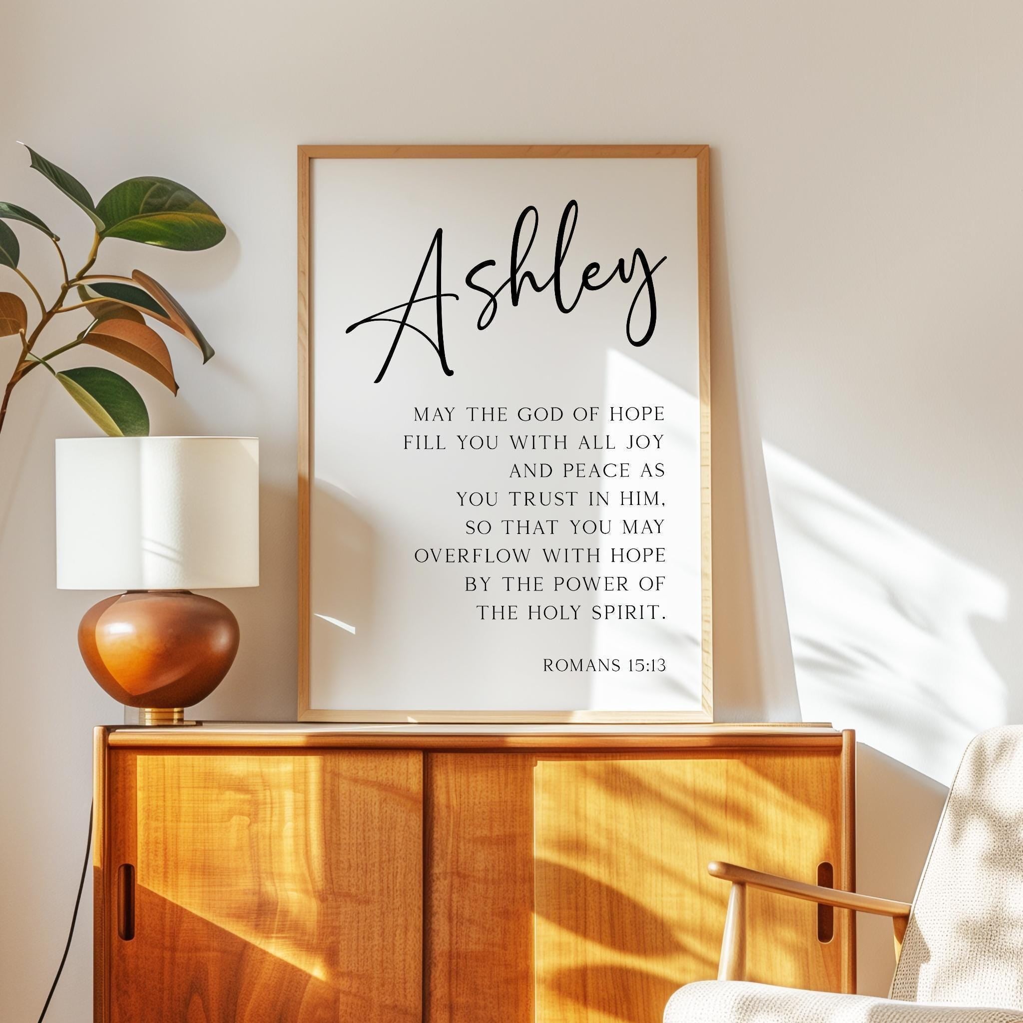 May the God of Hope, Romans 15:13, Personalized Typography Art Print