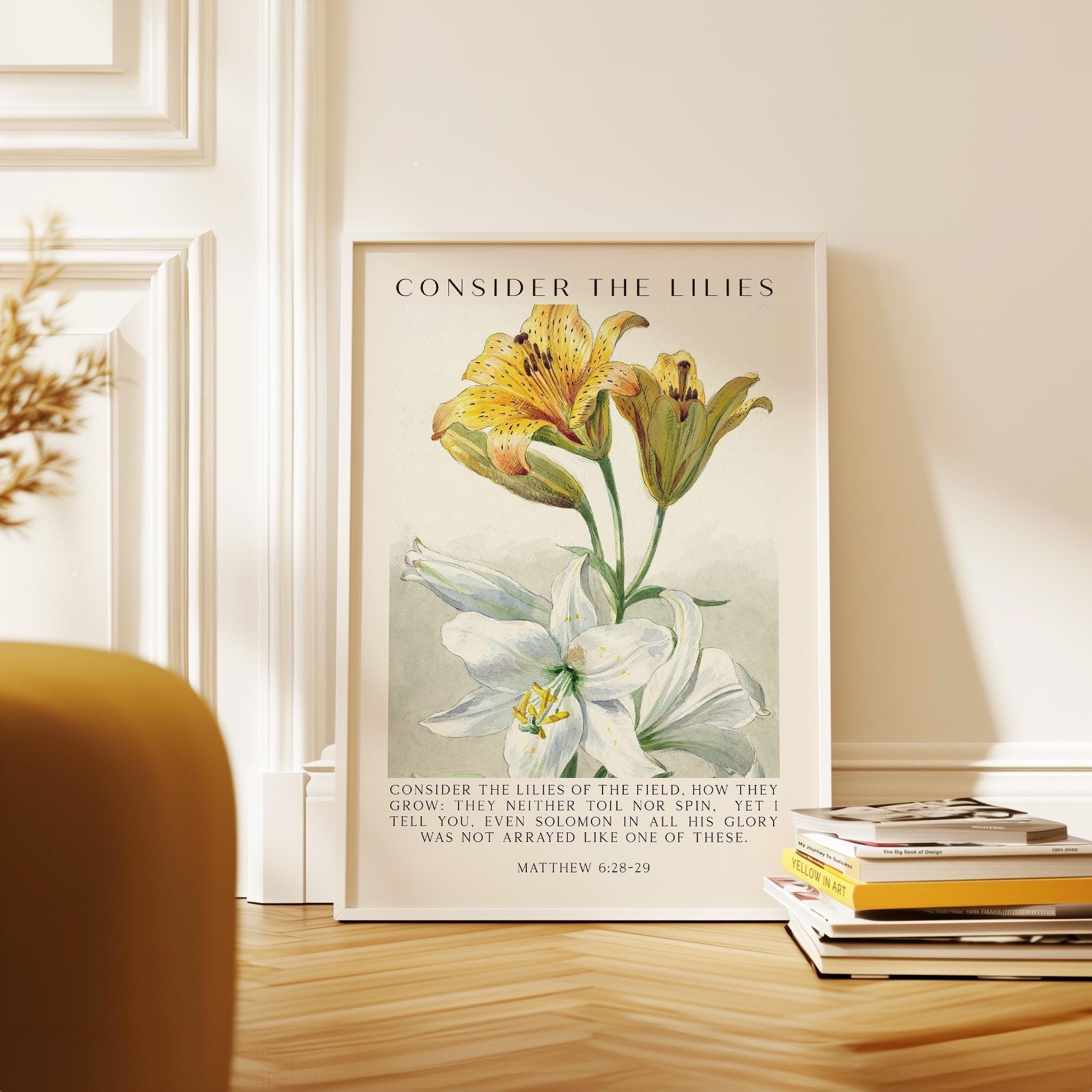 Consider the Lilies, Scripture Wall Art - Matthew 6 28–29 Verse