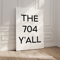 The 704 Y'all Minimalist Art Print, Charlotte, North Carolina, Original Area Code, History, Culture