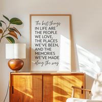 The Best Things in Life Print, Inspirational Quote Art, Minimalist Decor, Family Quote, Gift