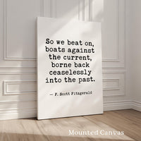 Great Gatsby Quote Wall Art, So We Beat On Print, F Scott Fitzgerald Literary, Bookish Decor, Reader Writer English Teacher Gift