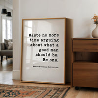 Marcus Aurelius Meditations Print, Stoic Philosophy Quote Art, Waste No More Time