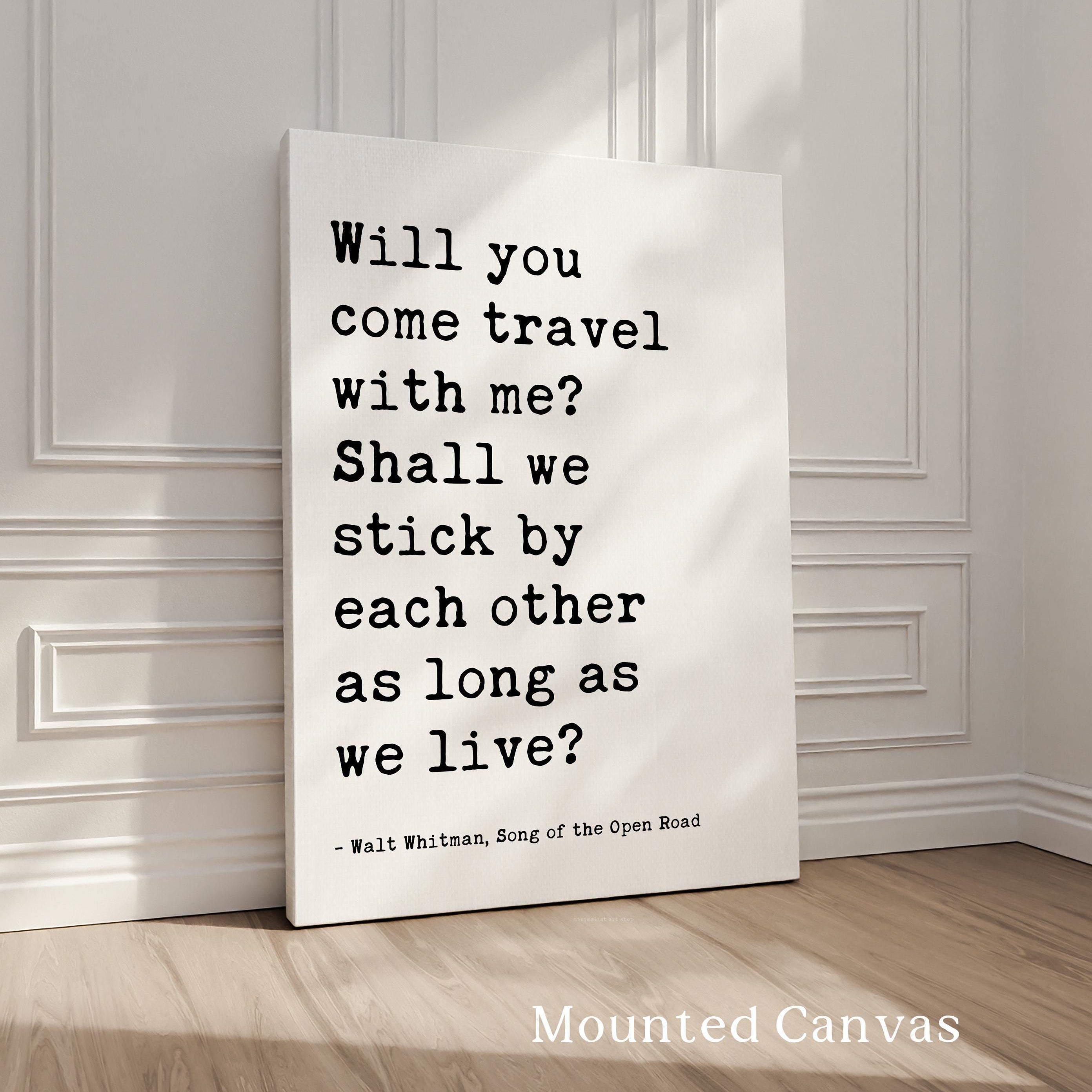 Walt Whitman Love Quote Print, Romantic Typography Wall Art, Couples Gift Travel Quote Decor