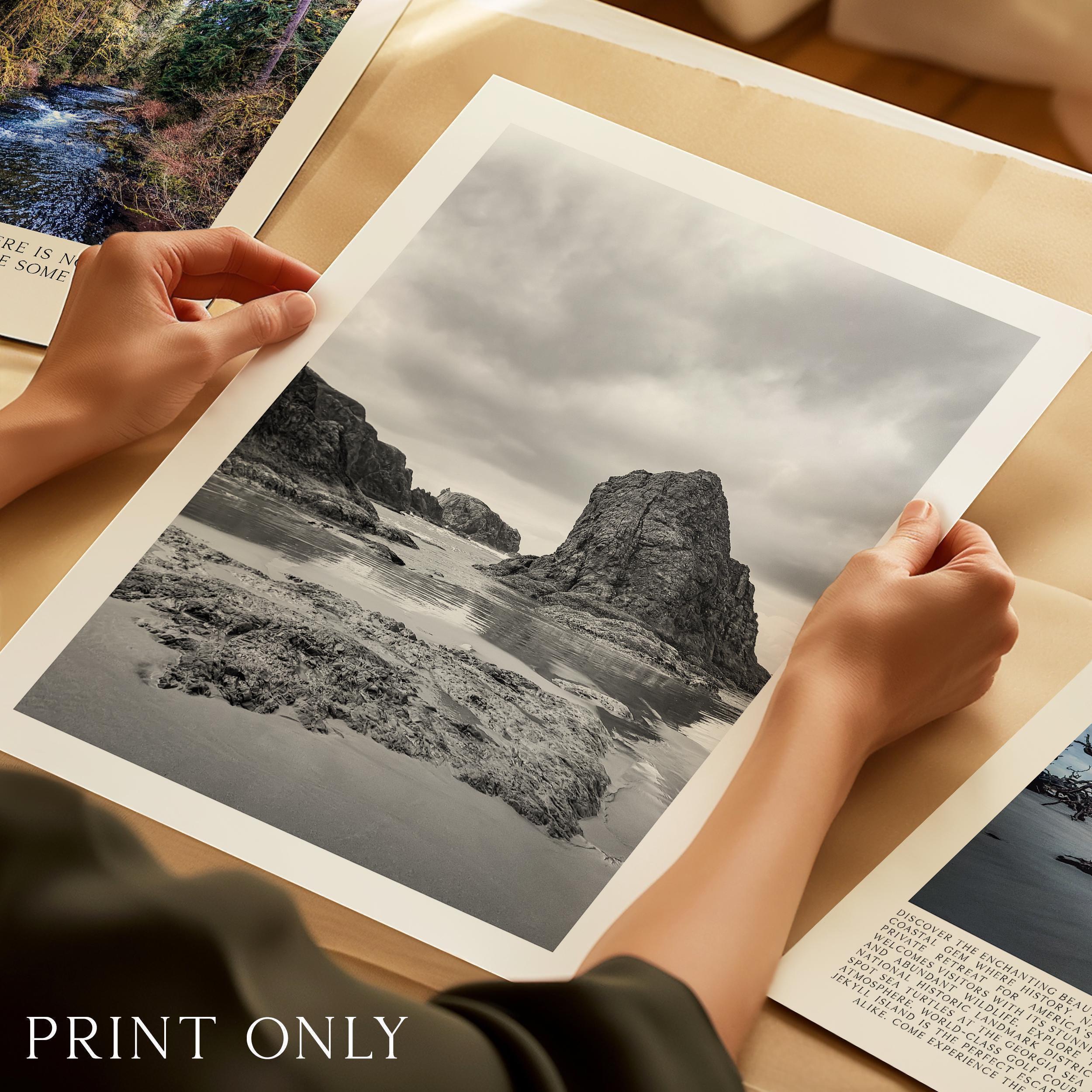 Bandon Beach Black White Photo Print Oregon Coast, Wall Art Moody, Photography Jessie Dysart