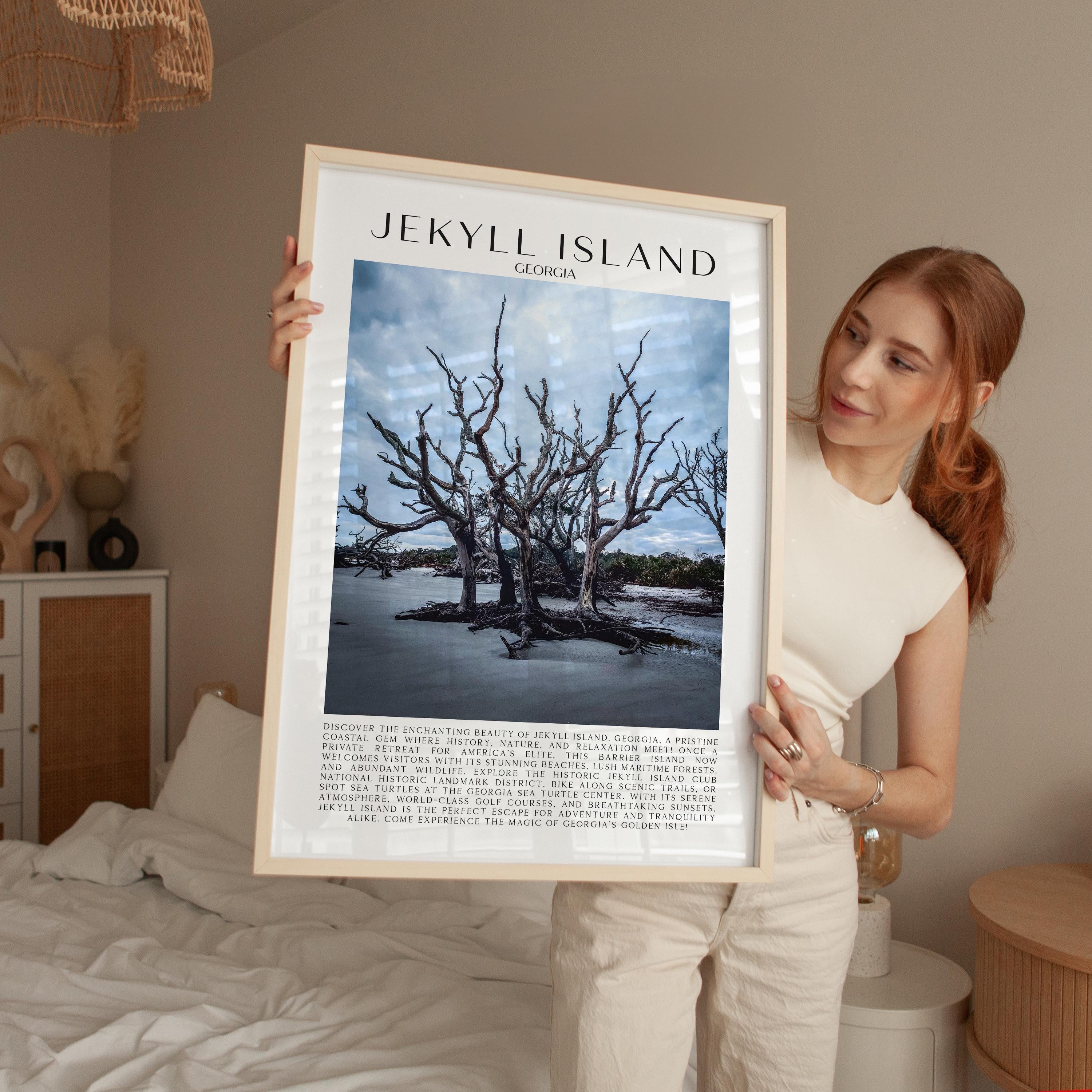 Jekyll Island, Georgia Typography Art Print, Driftwood Beach, Photo, Travel