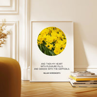 And Then My Heart With Pleasure Fills, William Wordsworth Quote, Daffodils Typography Art Print