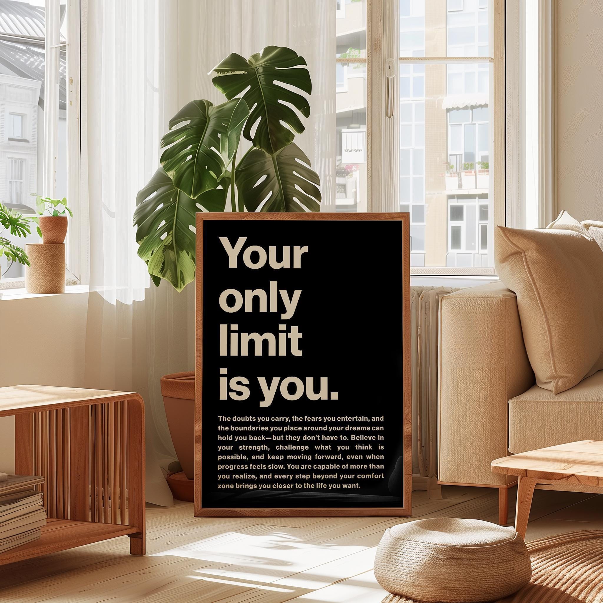 Your Only Limit Is You Print, Motivational, Inspirational, Office Decor, Gym Art, Entrepreneur Gift