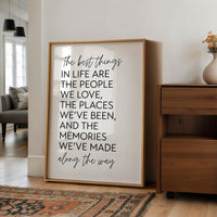 The Best Things in Life Print, Inspirational Quote Art, Minimalist Decor, Family Quote, Gift