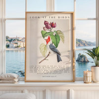 Matthew 6:26-27 Bible Verse Print, Look at the Birds Scripture Wall Art