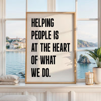 Motivational Office Wall Art, Helping People Quote Print, Minimalist Typography, Business Decor