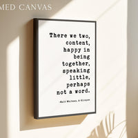 Walt Whitman Quote Print “Happy in Being Together” Romantic Wall Art Minimalist Decor