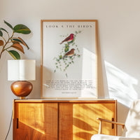 Matthew 6:26-27 Bible Verse Print – Look at the Birds Scripture Wall Art