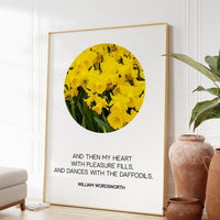 William Wordsworth Daffodils Poem - I Wandered Lonely as a Cloud Art Print - Daffodils Photo - Inspirational Poem - Poetry Wall Art Print