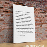 Sonnet 18: Shall I compare thee to a summer’s day? - William Shakespeare Poem Typography Art Print