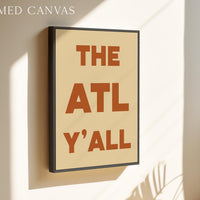 The ATL Y'all Minimalist Typography Art Print, Atlanta, Georgia, ATL, History, Culture, Mid•Century