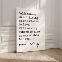 Oscar Wilde Quote Print, Selfishness Wall Art, Literary Typography, Book Lover Gift