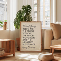 The Best Things in Life Print, Inspirational Quote Art, Minimalist Decor, Family Quote, Gift