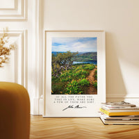 John Muir Quote Wall Art, Of All the Paths You Take in Life Photography Print, Tom McCall Point Trail Oregon Nature Décor