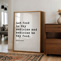 Nutrition Health Quote Print, Hippocrates: Let Food Be Thy Medicine - Wall Art